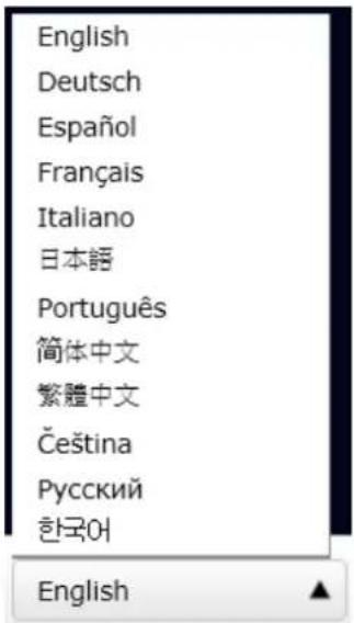 English Deutsch Español Français Italiano 日本語 Português 简体中文 繁體中文 Čeština Русский 한국어 English