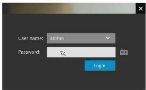User name: admin Password: Login