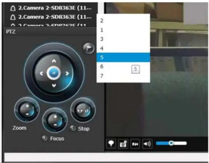 2.Camera 2-SD8363E (11... 2.Camera 2-SD8363E (11... 2.Camera 2-SD8363E (11 PTZ Zoom Focus Stop 2 1 3 4 5 6 7