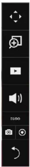 Vertical toolbar with icons for media playback, video, speaker, and refresh controls