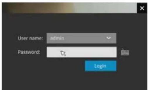 User name: admin Password: Login
