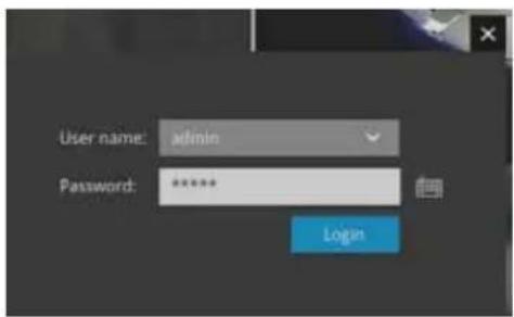 User name: admin Password: ***** Login