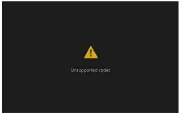 ! Unsupported codec