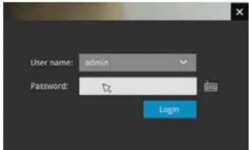 User name: admin Password: Login