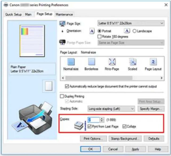 CANON PIXMA G6020 - Setting the Number of Copies and Printing Order - 1