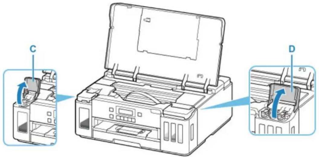 CANON PIXMA G6020 - 3.Open the ink tank cover. - 1