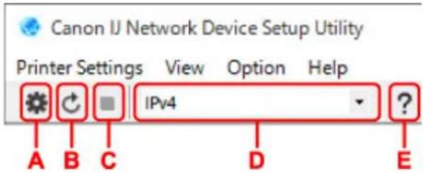 CANON PIXMA G6020 - Items on Canon IJ Network Device Setup Utility Screen Toolbar - 1