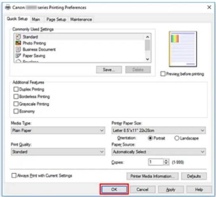 CANON PIXMA G6020 - Click OK - 1