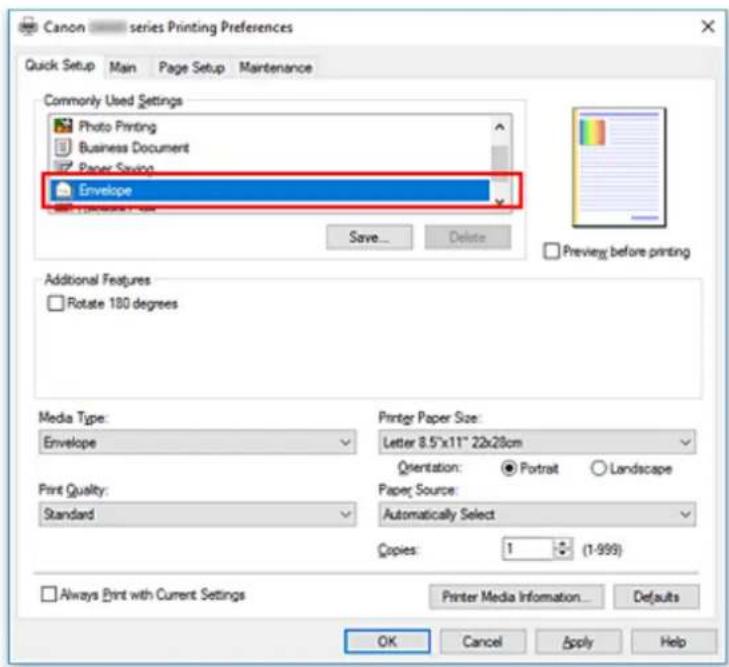 CANON PIXMA G6020 - Setting Up Envelope Printing - 1