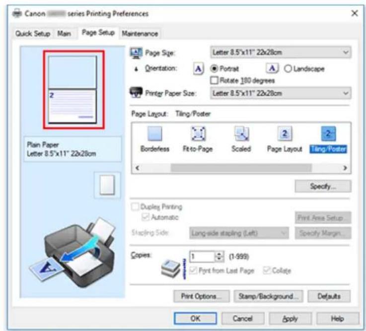 CANON PIXMA G6020 - Set the print range - 1