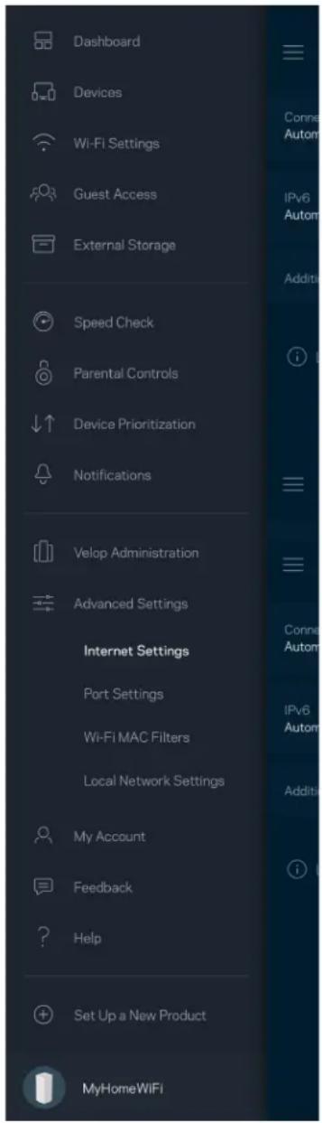 LINKSYS Velop AX5300 - Настройки за интернет - 1