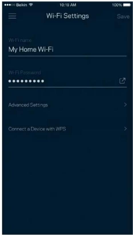 Wi-Fi Settings Hi-Fi name My Home Wi-Fi Wi-Fi Password Advanced Settings Connect a Device with WPS