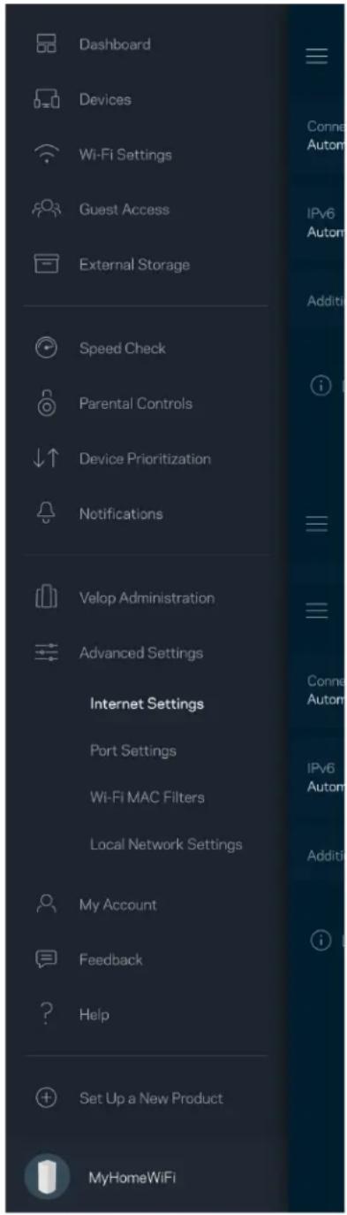 LINKSYS Velop AX5300 - Setări Internet - 1