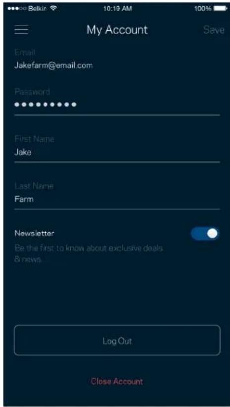 My Account Email Jakefarm@email.com Password First Name Jake Last Name Farm Newsletter Be the first to know about exclusive deals & news Log Out Close Account