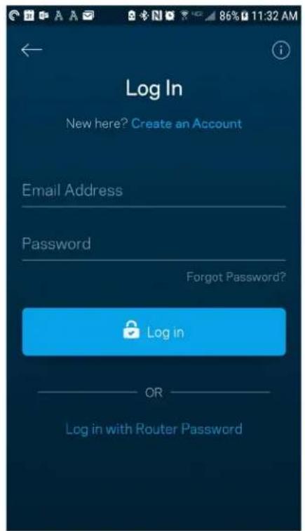 Log In New here? Create an Account Email Address Password Forgot Password? Log in OR Log in with Router Password
