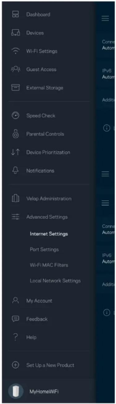 LINKSYS Velop AX5300 - Nastavení internetu - 1