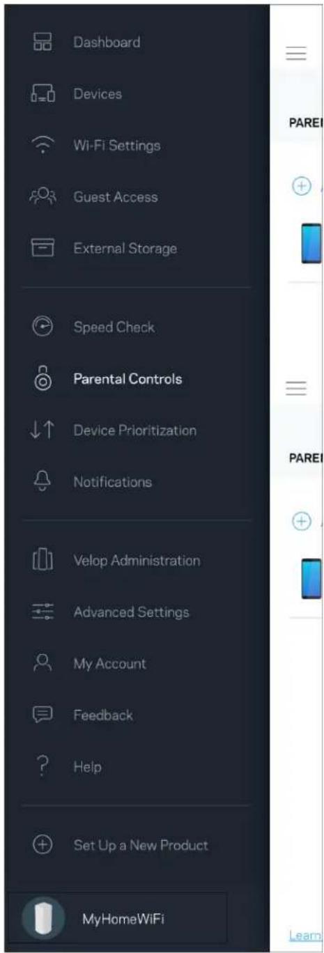 LINKSYS Velop AX5300 - Controlos parentais - 1