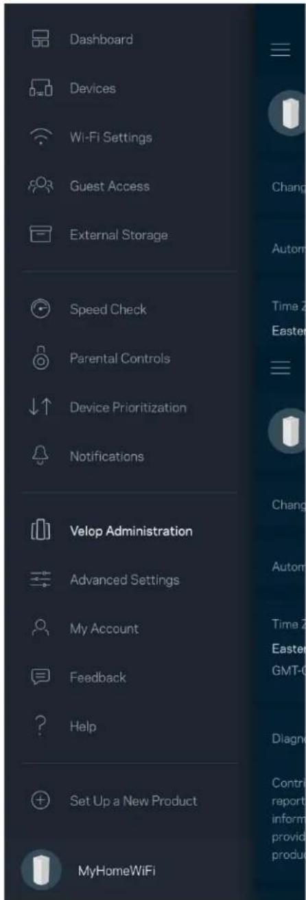 LINKSYS Velop AX5300 - „Velop“ administravimas - 1