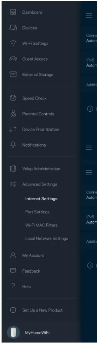 LINKSYS Velop AX5300 - Configuración de Internet - 1