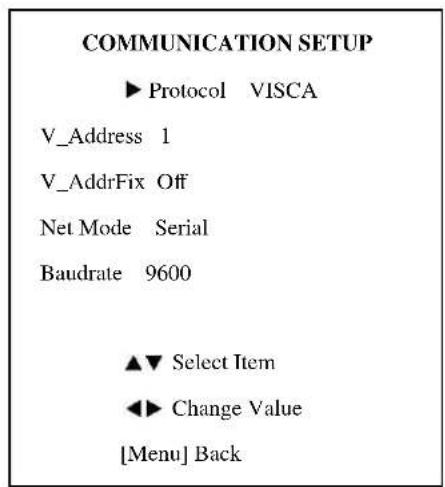 PTZ Optics PT30X-SDI - COMMUNICATION SETUP - 1