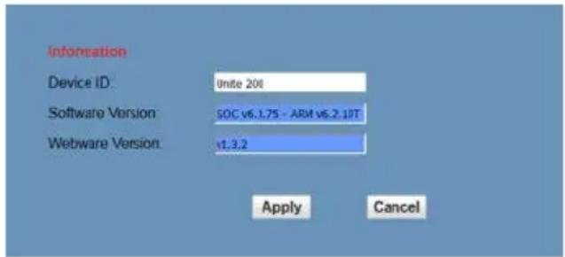 ClearOne Unite 200 - Device Information - 1