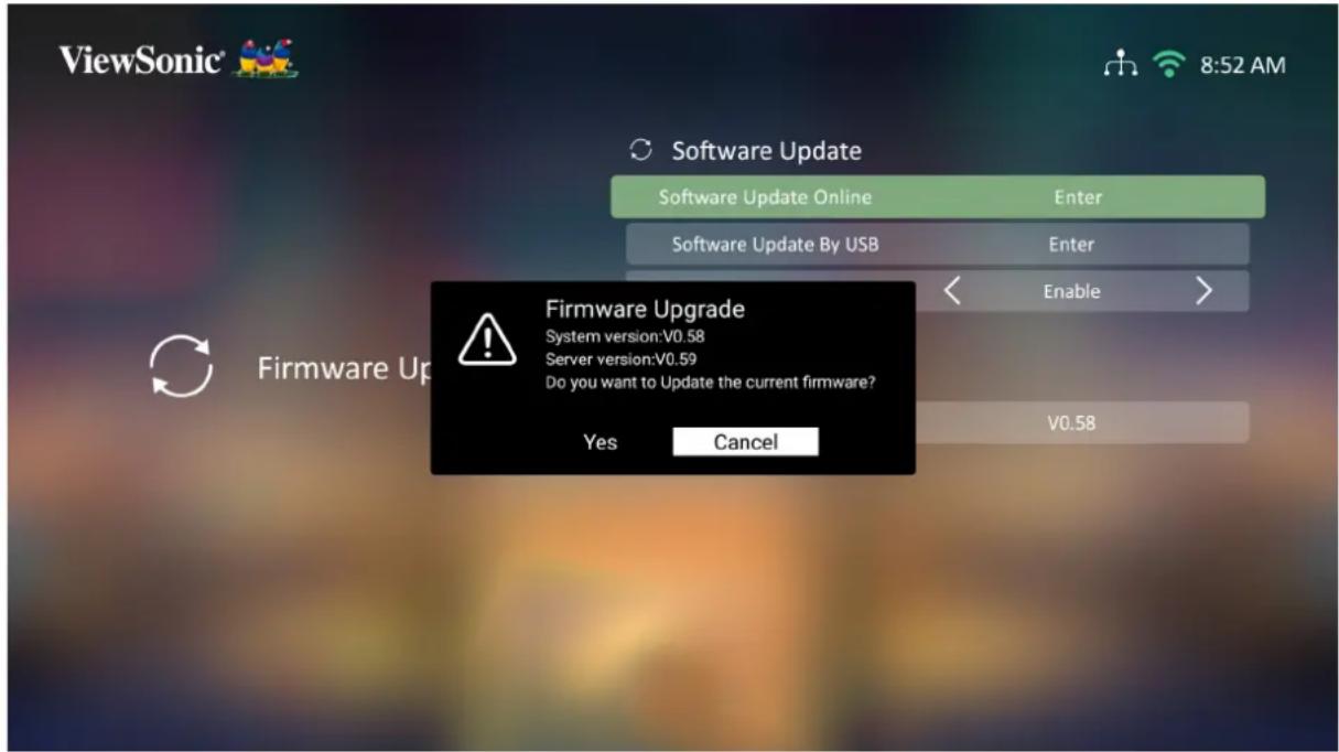 VIEWSONIC X100-4K - Firmware Update Online (Online-Firmware-Aktualisierung) - 2