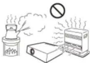 Diagram showing a smokestack emitting exhaust, a printer emitting smoke, and a monitor emitting smoke with a 'no' symbol indicating no smoke.