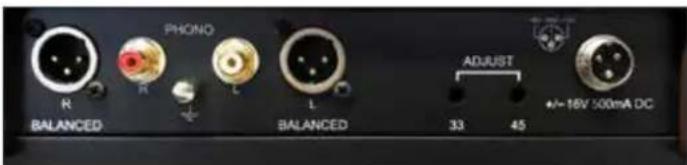 PHONO RALANCED BALANCED ADJUST 33 45 +/-16V 500mA DC
