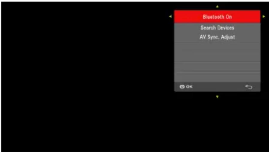 Bluetooth On Search Devices AV Sync, Adjust