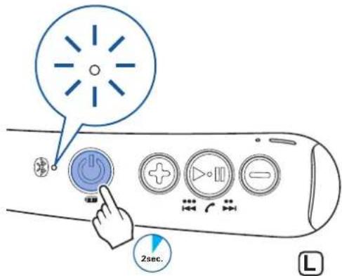 DENON AH-C820W - Halten Sie die Taste ⏻ ca. 2 Sekunden lang gedrückt, während der Kopfhörer ausgeschaltet ist. - 1