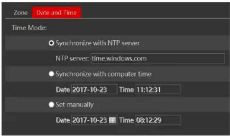 Provision-ISR DI-350IP5S36 - Date & Time Configuration - 2