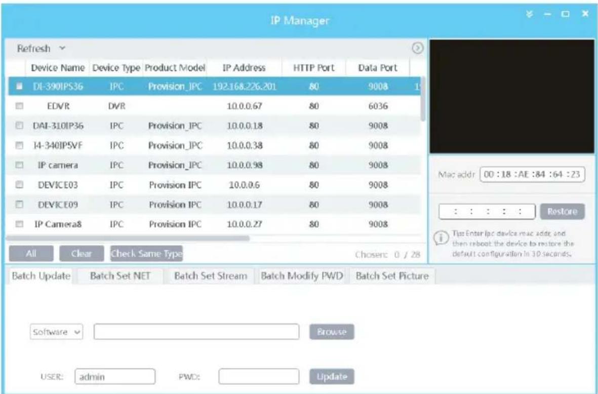 Provision-ISR I3-390IP5SVF - Access through IP Manager Software - 2