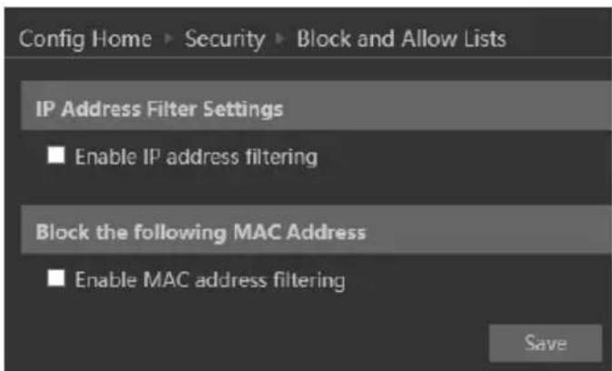 Provision-ISR I8-340IP5MVF+ - Block and Allow Lists - 1