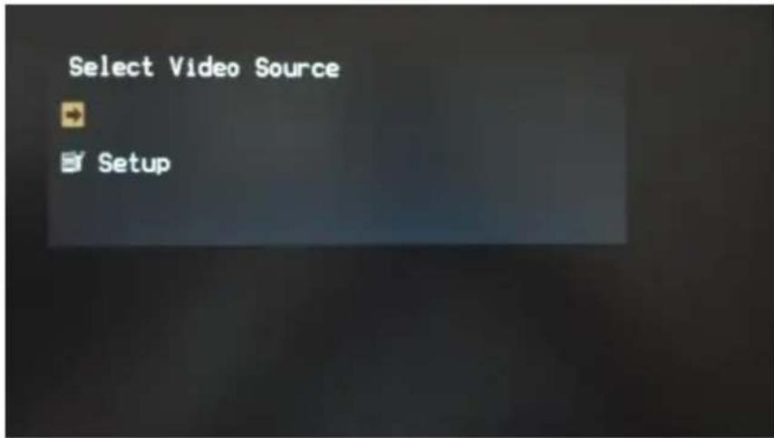 Select Video Source Setup