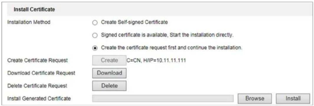 Hikvision DS-2CD2D21G0/M-D/NF - - Create the Request and Import the Authorized Certificate - 2