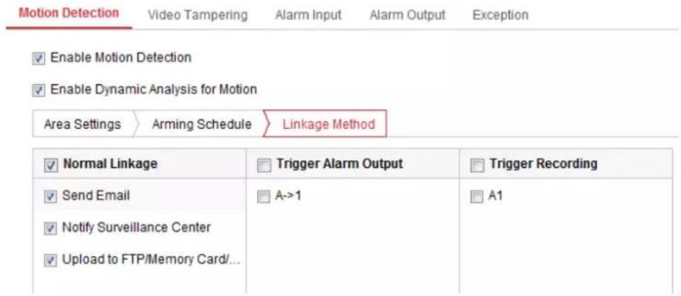 Hikvision DS-2CD6365G0E-I(V)(S) - Task 3: Set the Linkage Method for Motion Detection - 1