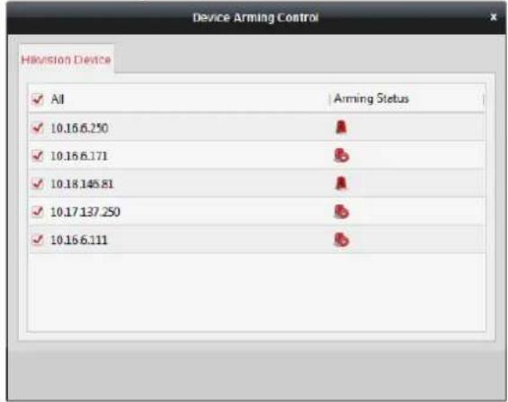 Device Arming Control Revision Device ✓ All Arming Status ✓ 10.16.6.250 A ✓ 10.16.6.171 B ✓ 10.18.145.81 A ✓ 10.17.137.250 B ✓ 10.16.6.111 B