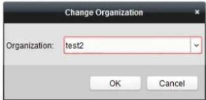 Change Organization Organization: test2 OK Cancel