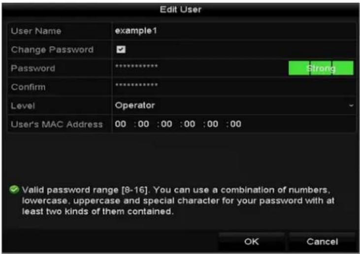 Hikvision IK-4142B-MH/W - Editing a User - 1