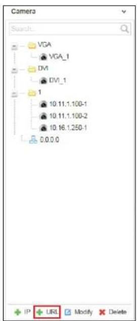 Camera Search VGA VGA_1 DVI DVI_1 1 10.11.1.100-1 10.11.1.100-2 10.16.1.250-1 0.0.0.0 IP + URL Modify Delete