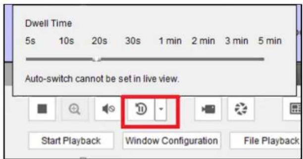 Dwell Time 5s 10s 20s 30s 1 min 2 min 3 min 5 min Auto-switch cannot be set in live view. Start Playback Window Configuration File Playback