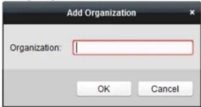 Add Organization Organization: OK Cancel
