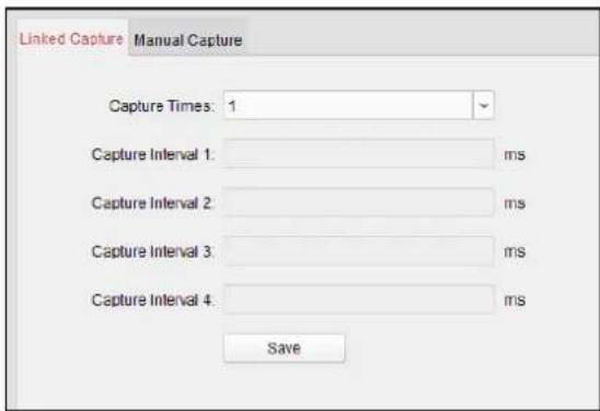 Linked Capture Manual Capture Capture Times: 1 Capture Interval 1: ms Capture Interval 2: ms Capture Interval 3: ms Capture Interval 4: ms Save