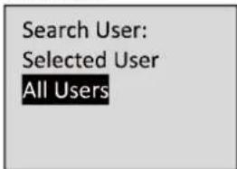 Search User: Selected User All Users