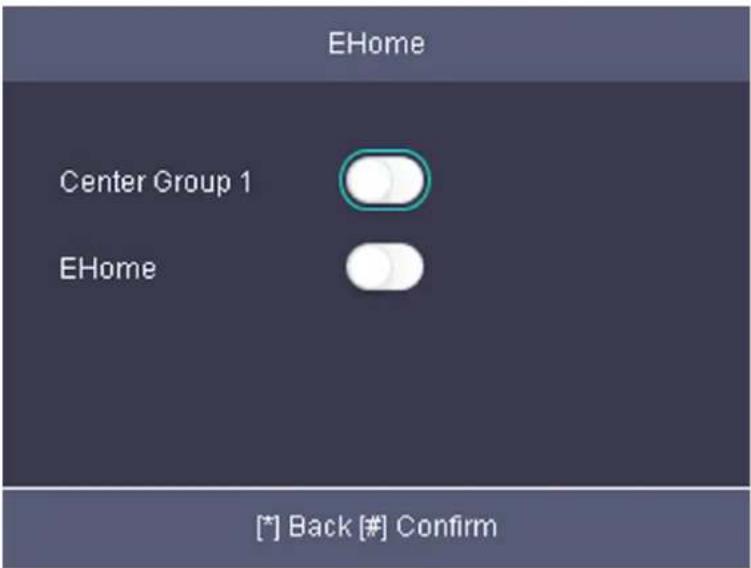 EHome Center Group 1 EHome [*] Back [#] Confirm