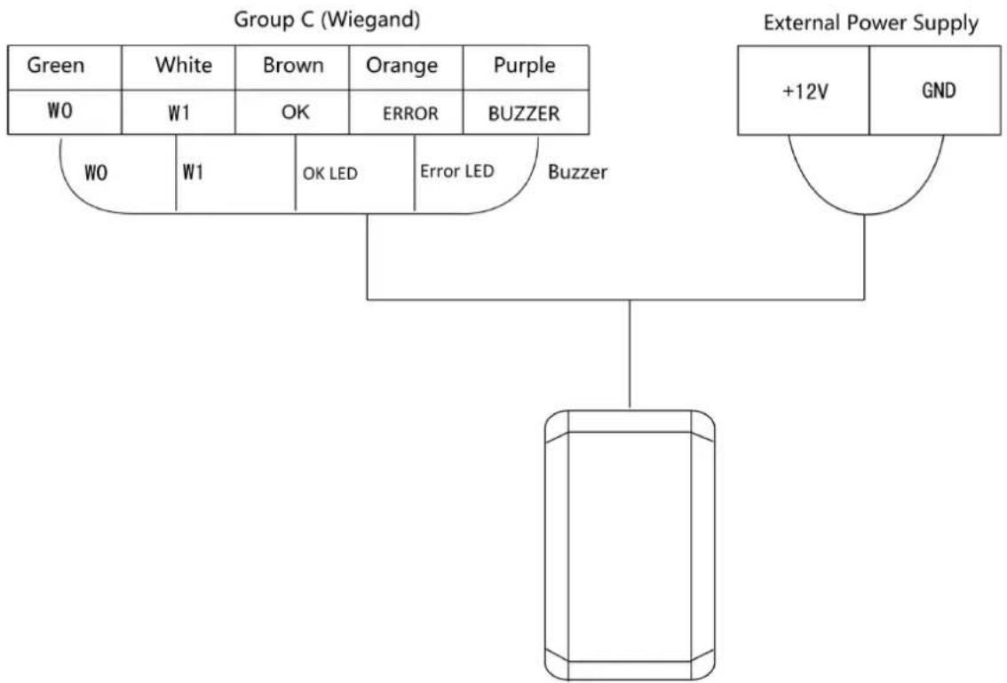 Hikvision DS-K1T105AM - Wiegand Card Reader Wiring - 1