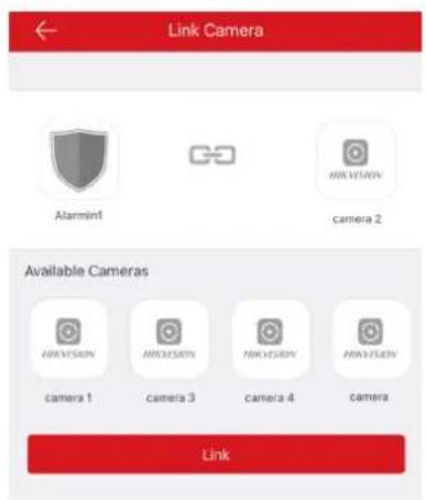 Link Camera Alarmin1 camera 2 Available Cameras camera 1 camera 3 camera 4 camera Link