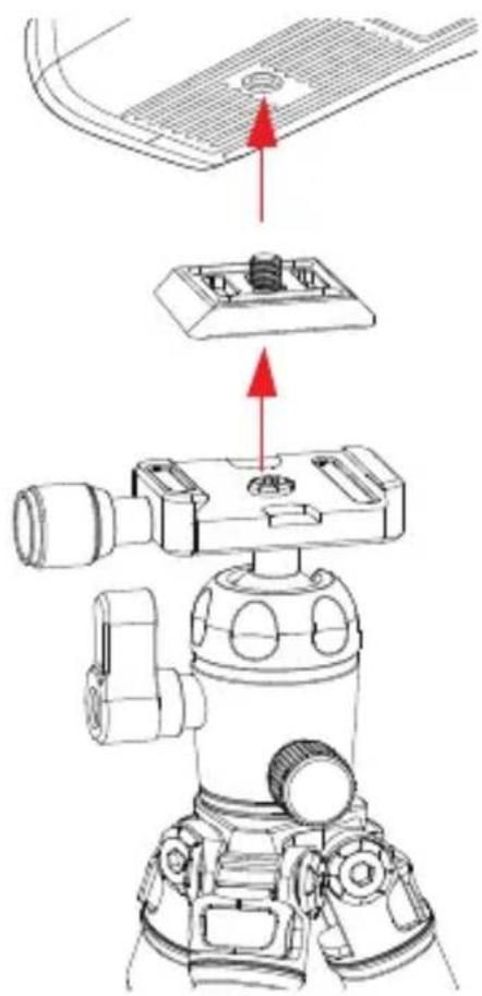 Oben CTT-1000 - MOUNTING THE CAMERA AND QUICK-RELEASE PLATE TO THE BALLHEAD - 1