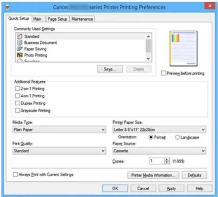 CANON Maxify MB2120 - Quick Setup tab Description - 1