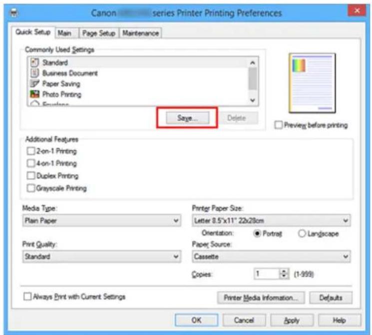 CANON Maxify MB2120 - Registering a Printing Profile - 1